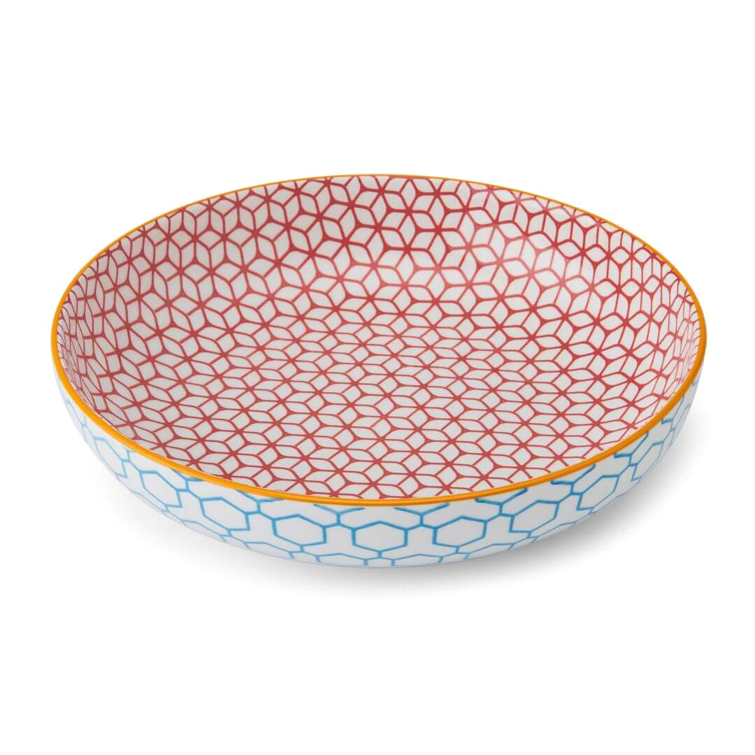 Mikasa 21cm Pasta Bowl Geometric Blue